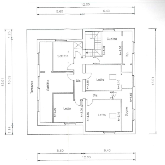 planimetria TRILOCALE CON TERRAZZO E BOX ALL'ASTA IN VIA ORVIETANA, MARSCIANO (PG) - 1