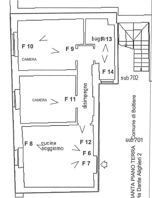 planimetria TRILOCALE ALL'ASTA IN VIA DANTE ALIGHIERI, BOLTIERE (BG) - 1