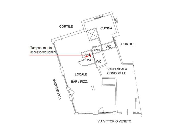 planimetria AMPIA CAFFETTERIA/PIZZERIA ALL'ASTA IN VIA GUGLIEMO OBERDAN, NICHELINO (TO) - 1