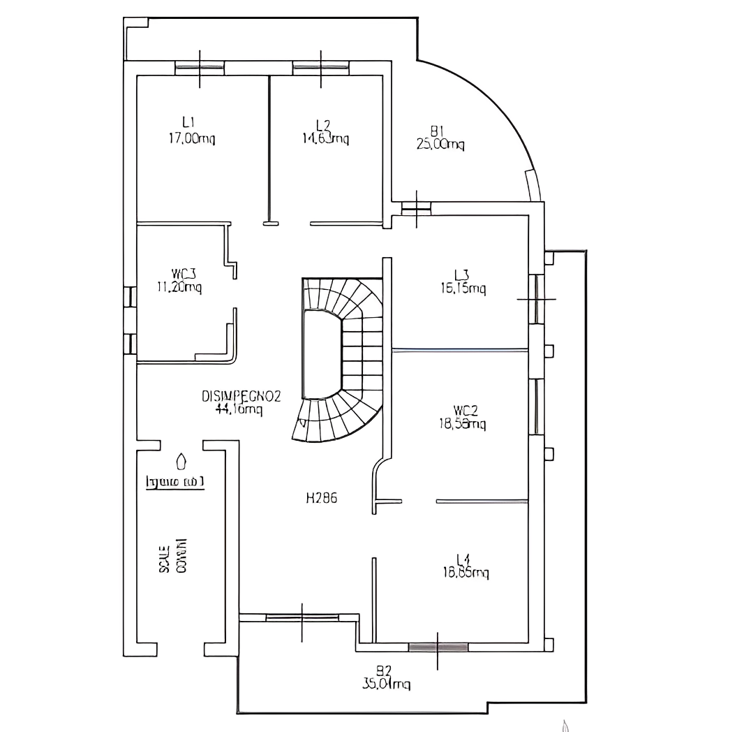 planimetria QUADRILOCALE ALL'ASTA CON TERRAZZI IN VIA ARTURO TOSCANINI, CASORIA (NA) - 1