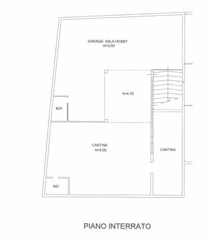 planimetria GARAGE, CANTINA, RIPOSTIGLIO ALL'ASTA IN VIA DON BENVENUTO OTTOBONI, PESCANTINA (VR) - 1