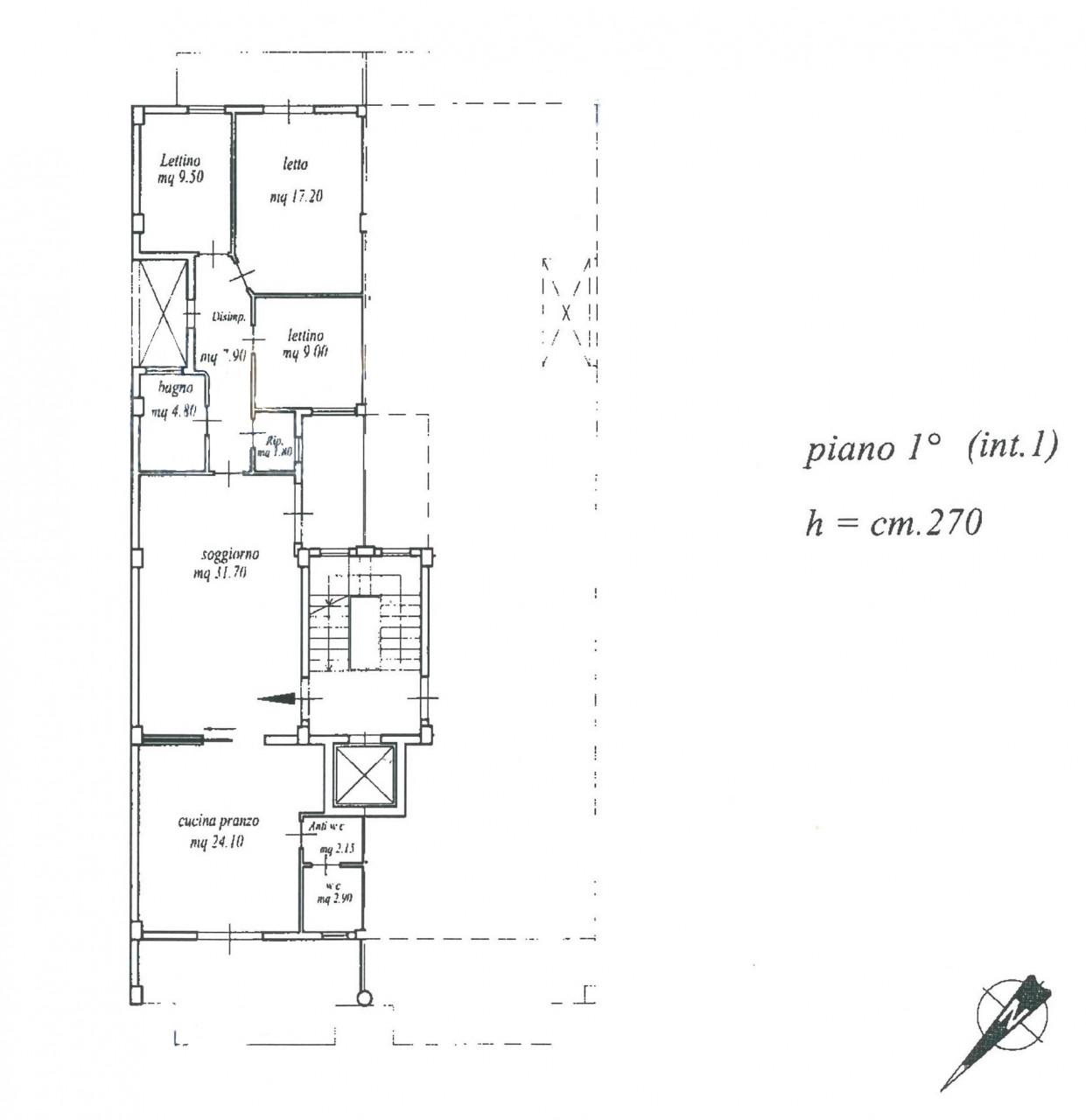 planimetria QUADRILOCALE CON GARAGE ALL'ASTA IN VIA VICENZA, VITTORIA (RG) - 1