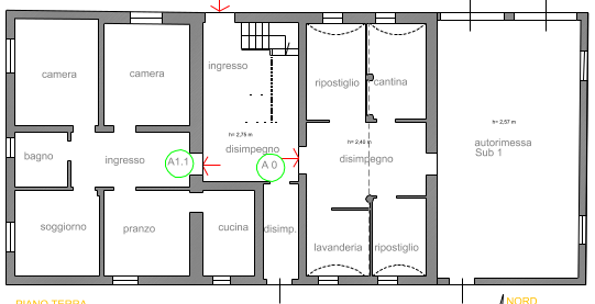 planimetria ABITAZIONE CON GARAGE ALL'ASTA IN VIA GIUSEPPE MAZZINI, CADELBOSCO DI SOPRA (RE) - 1