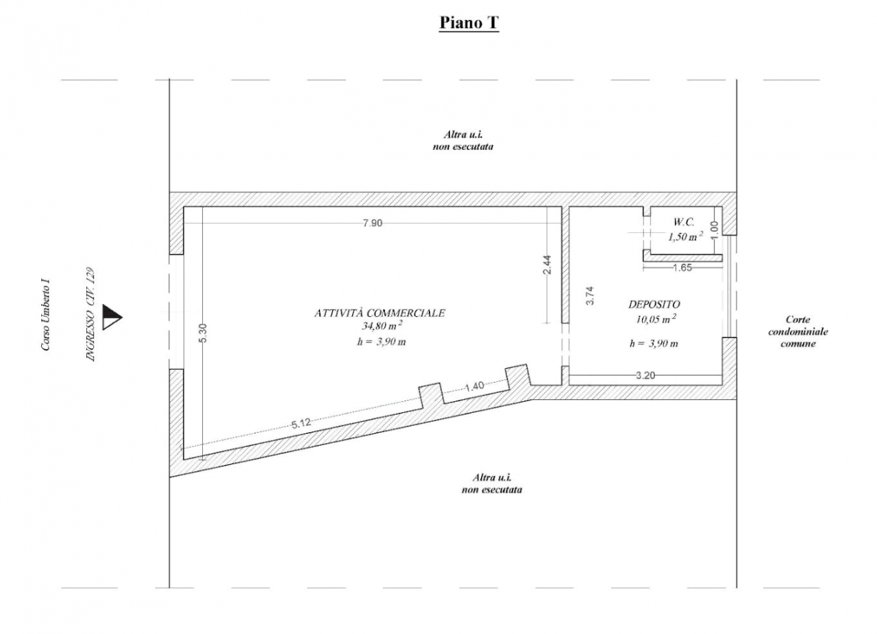 planimetria NEGOZIO ALL'ASTA IN CORSO UMBERTO I, SAN CIPRIANO PIACENTINO (SA) - 1