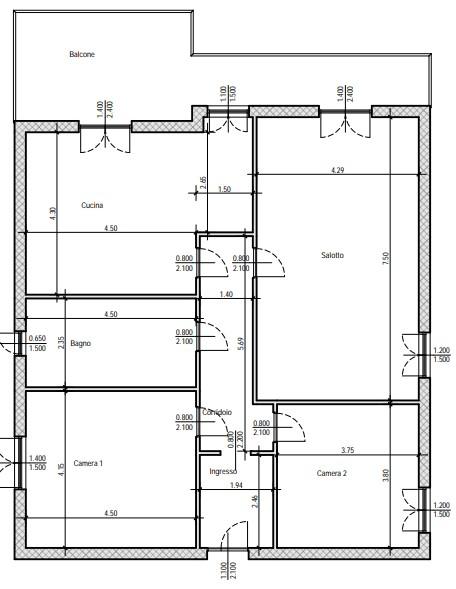 planimetria TRILOCALE CON CANTINA ALL'ASTA IN VIA LAMARA, TORRE DEL GRECO (NA) - 1