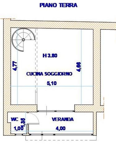 planimetria BILOCALE IN VENDITA ALL'ASTA IN VICOLO SPINELLI, CAIVANO (NA) - 1