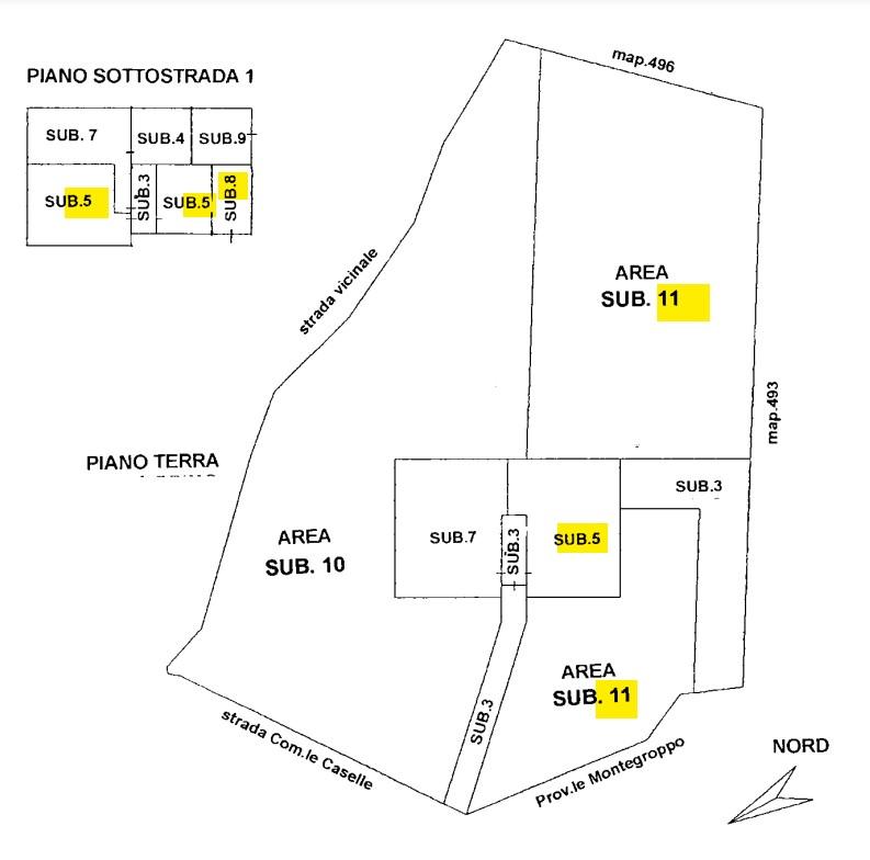planimetria APPARTAMENTI CON AUTORIMESSE E CORTILE ALL'ASTA IN LOC. BOSCHETTO, ALBARETO (PR) - 1