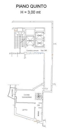 planimetria APPARTAMENTO CON POSTO AUTO COPERTO ALL'ASTA IN VIA GIULIO ALBERONI, PIACENZA (PC) - 1