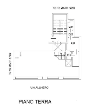 planimetria LOCALE COMMERCIALE ALL'ASTA IN VIA ALGHERO, CAGLIARI (CA) - 1