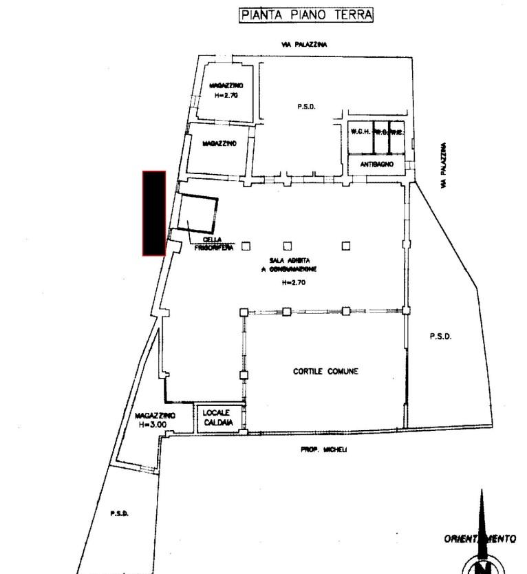 planimetria ALL'ASTA LOCALE COMMERCIALE IN VIA PALAZZINA, SAN GERVASIO BRESCIANO (BS) - 1