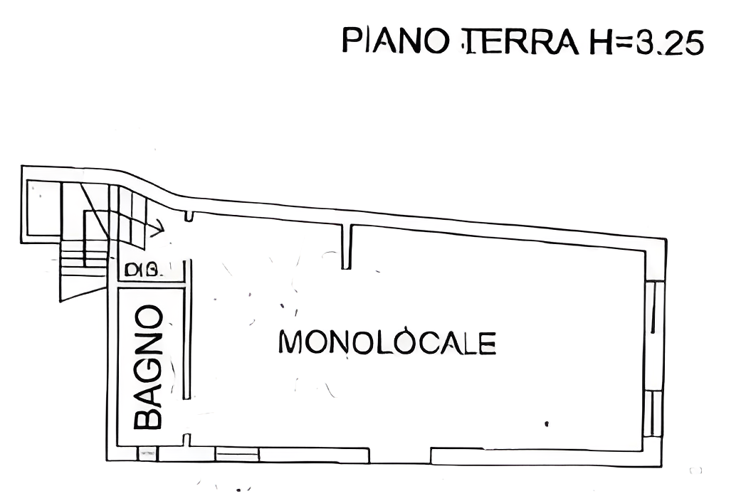 planimetria MONOLOCALE CON POSTO AUTO SCOPERTO ALL'ASTA IN VIA RUDENA, PADOVA (PD) - 1