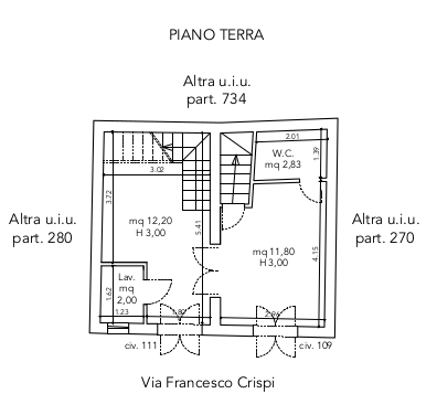 planimetria CASA ALL'ASTA SU TRE PIANI IN VIA FRANCESCO CRISPI, MISILMERI (PA) - 1