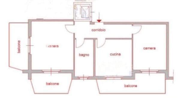 planimetria BILOCALE ALL'ASTA IN CORSO VITTORIO EMANUELE II, TRONZANO VERCELLESE (VC) - 1