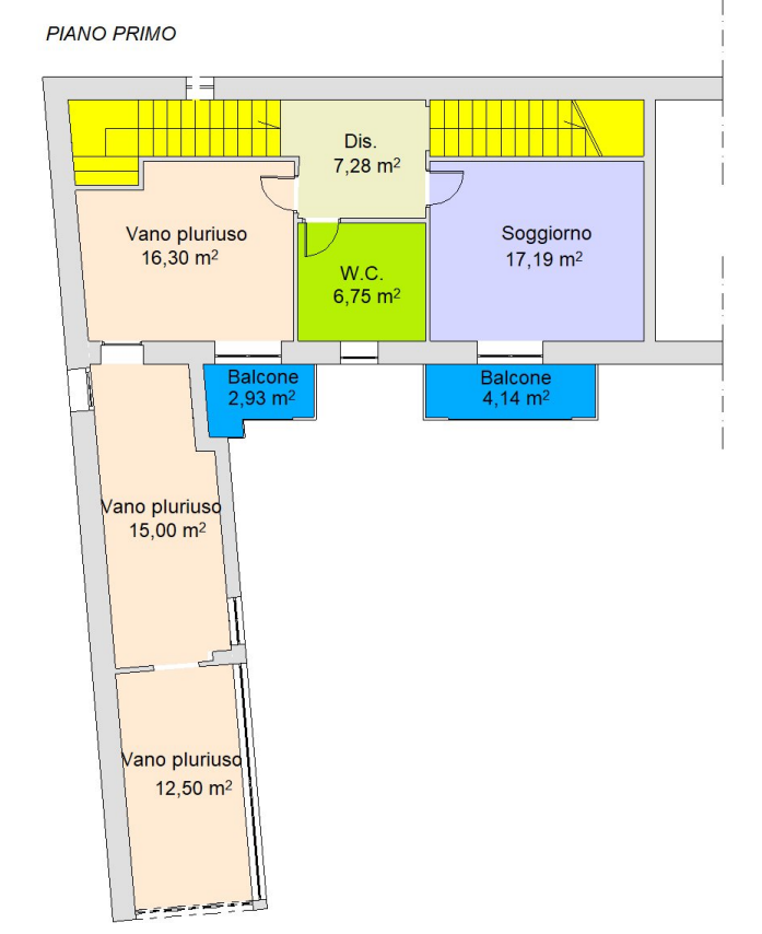 planimetria CASA A SCHIERA ALL'ASTA IN VIA ROMA, SAN MARCELLINO (CE) - 1