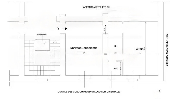 planimetria APPARTAMENTO ALL'ASTA IN VIA DEI MARSI, ROMA (RM) - 1