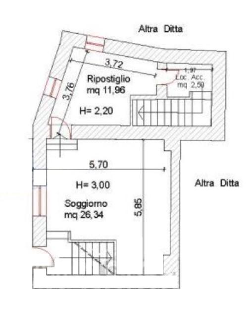 planimetria TRILOCALE CON DEPOSITO E TERRENO ALL'ASTA IN V.LO PETTINATI, MONTECORVINO PUGLIANO SA - 1