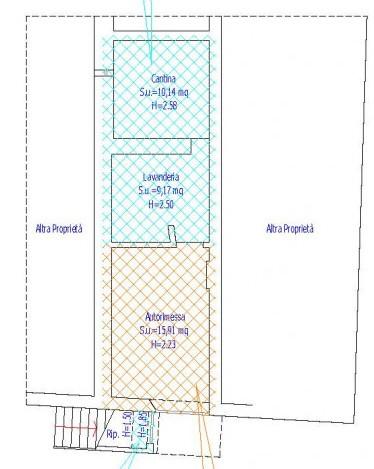 planimetria TRILOCALE CON AUTORIMESSA ALL'ASTA IN LOCALITA' SUBBORGO DI CAMPARBOLI, ASCIANO (SI) - 1