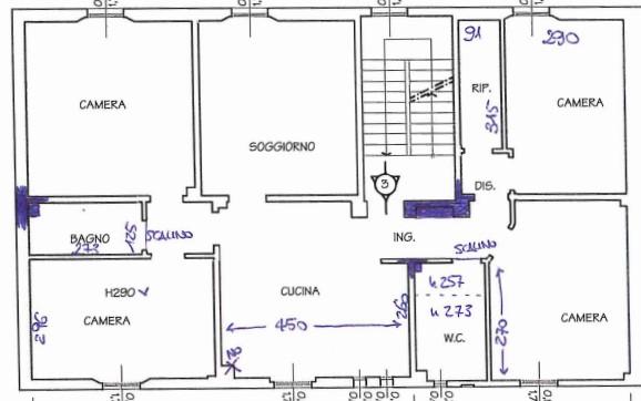 planimetria AMPIO APPARTAMENTO CON CANTINE ALL'ASTA IN VIA LIONELLO SPADA, BOLOGNA (BO) - 1