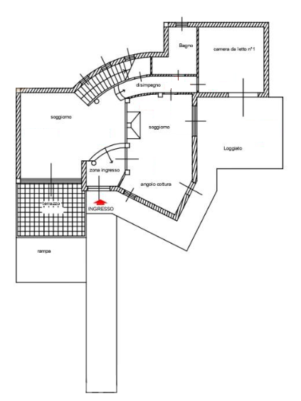 planimetria VILLA ALL'ASTA CON GIARDINO IN VIA DON LORENZO MILANI, SAMASSI (VS) - 1