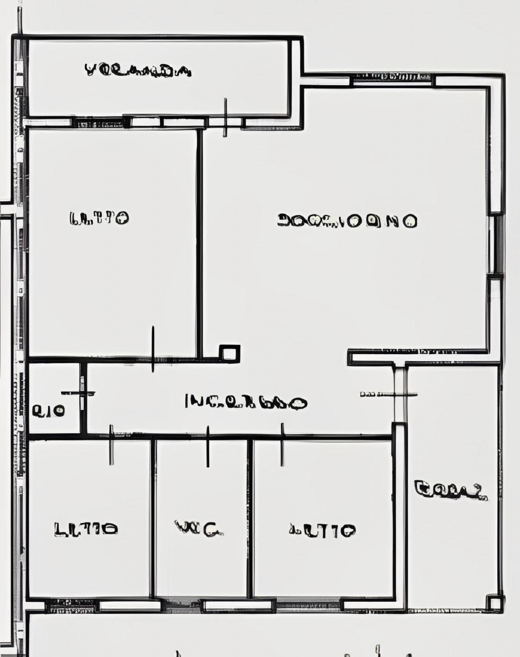 planimetria QUADRILOCALE CON CANTINA E TERRENO IN VIA FOSSE ARDEATINE, BADESI (SS) - 1