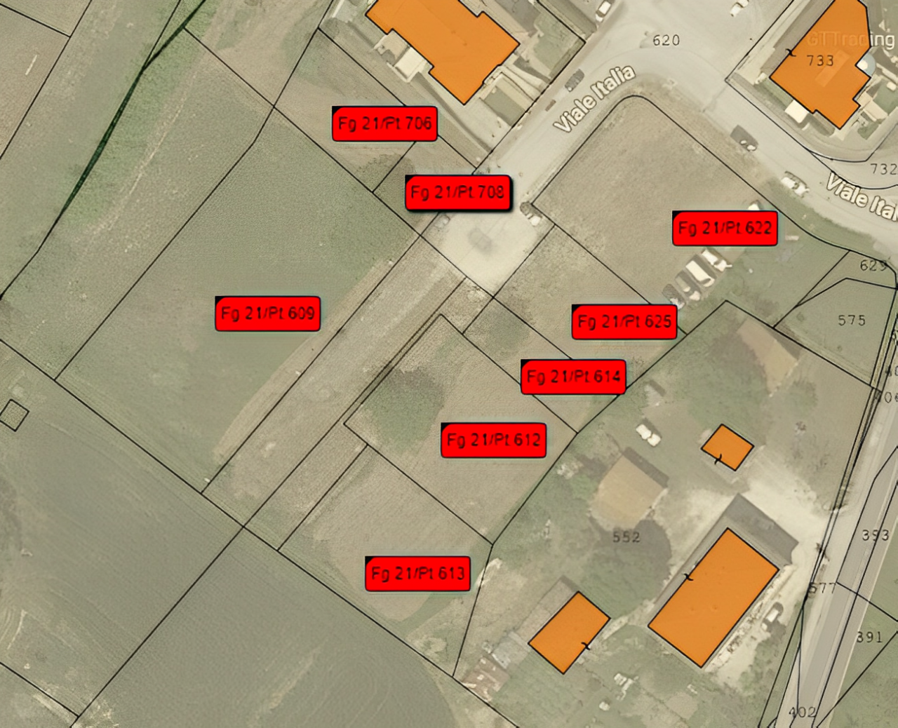 planimetria TERRENO EDIFICABILE ALL'ASTA IN VIALE ITALIA, COLLI AL METAURO (PU) - 1