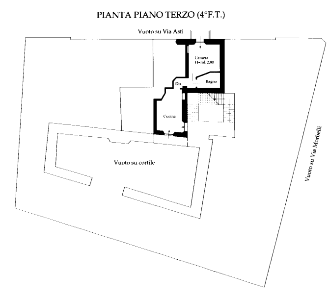 planimetria BILOCALE ALL'ASTA IN VIA ASTI, ALESSANDRIA (AL) - 1
