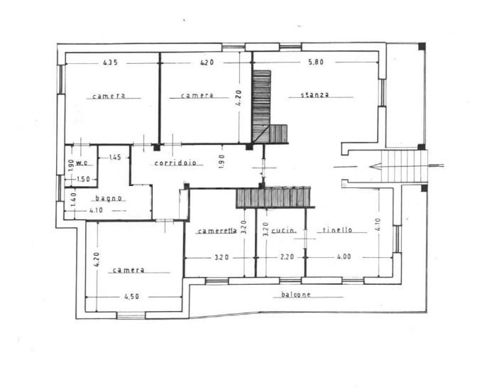 planimetria APPARTAMENTO SU PIU' LIVELLI ALL'ASTA IN VIA VALLE, CINGOLI (MC) - 1