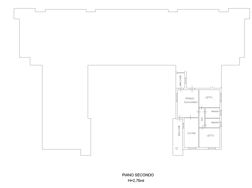 planimetria TRILOCALE CON GARAGE ALL'ASTA IN VIA CHIESA DI CORTILE, CARPI (MO) - 1