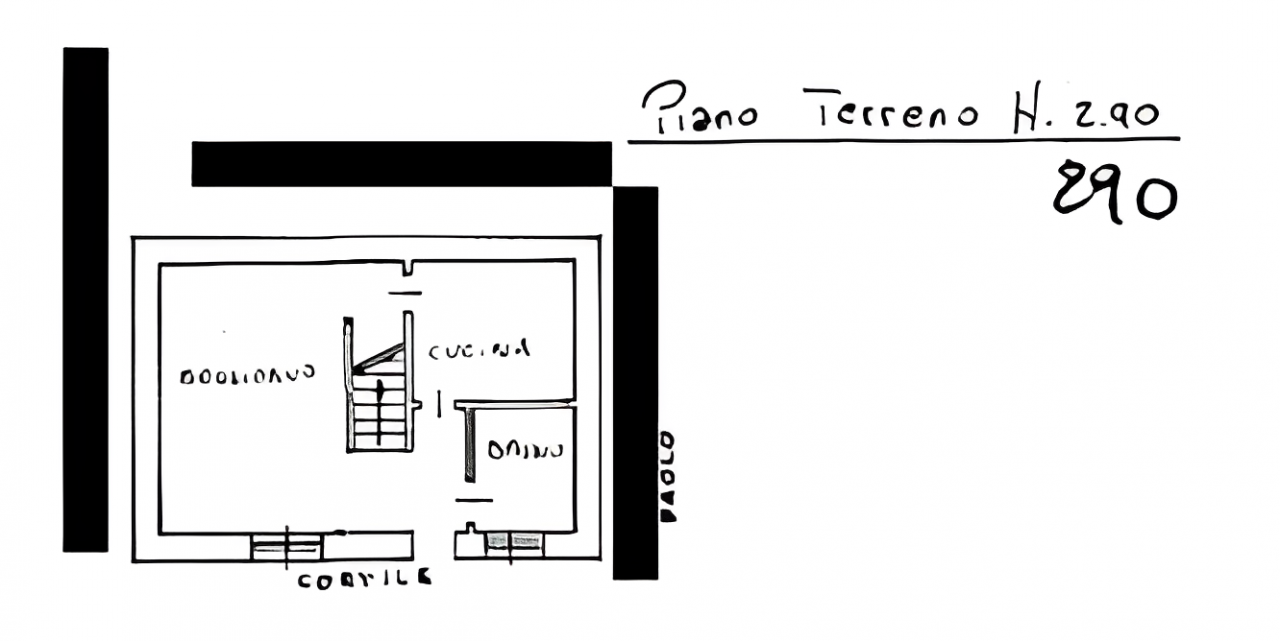 planimetria CASA A SCHIERA ALL'ASTA IN BORGATA SANT'ANTONIO PIANA, ROCCA CANAVESE (TO) - 1