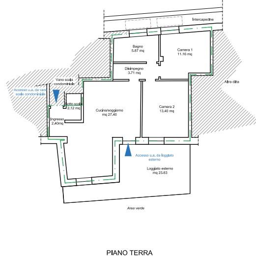 planimetria TRILOCALE CON CANTINA ALL'ASTA IN FRAZIONE LE CARRÈ, RHÈMES-NOTRE-DAME (AO) - 1