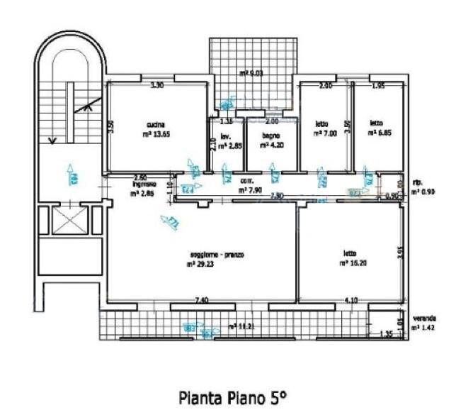 planimetria QUADRILOCALE CON POSTO AUTO ALL'ASTA IN VIA FEUDO STELLA, PATERNO' (CT) - 1