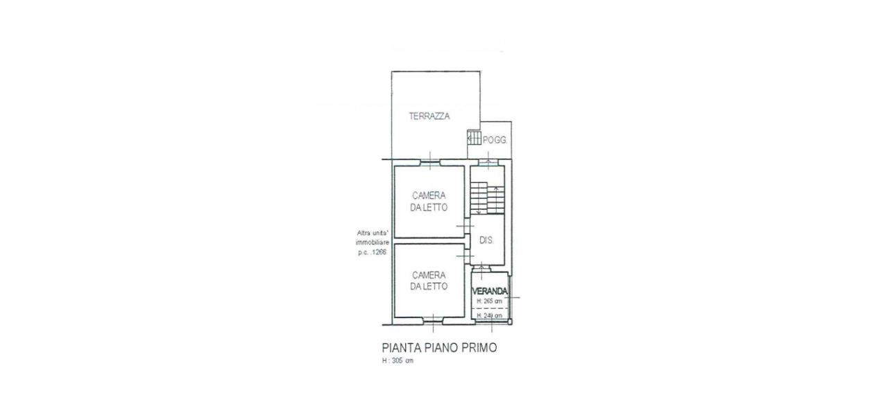 planimetria CASA SINGOLA CON GARAGE ALL'ASTA IN VIA ENRICO DANDOLO, MONFALCONE (GO) - 1