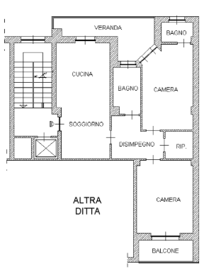 planimetria TRILOCALE CON CANTINA ALL'ASTA IN VIA BREGLIO, TORINO (TO) - 1