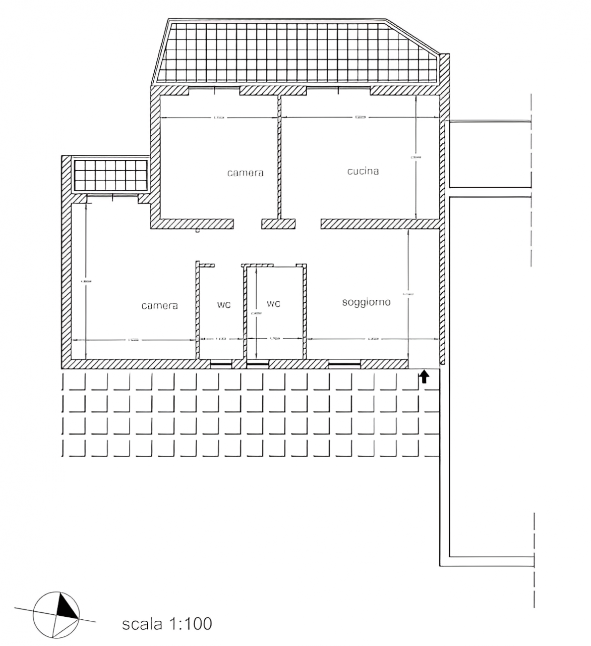 planimetria TRILOCALE CON BALCONE ALL'ASTA IN VIA LICOLA MARE, GIUGLIANO IN CAPANIA (NA) - 1