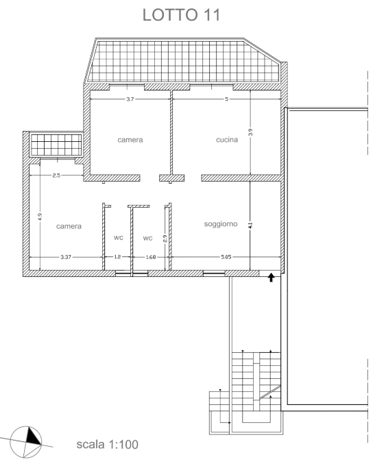 planimetria TRILOCALE CON BALCONE ALL'ASTA IN VIA LICOLA MARE, GIUGLIANO IN CAPANIA (NA) - 1