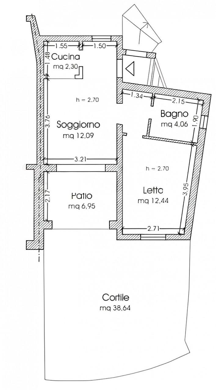 planimetria BILOCALE CON GIARDINO E PATIO ALL'ASTA LOCALITA' LISCIA DI VACCA, ARZACHENA (SS) - 1