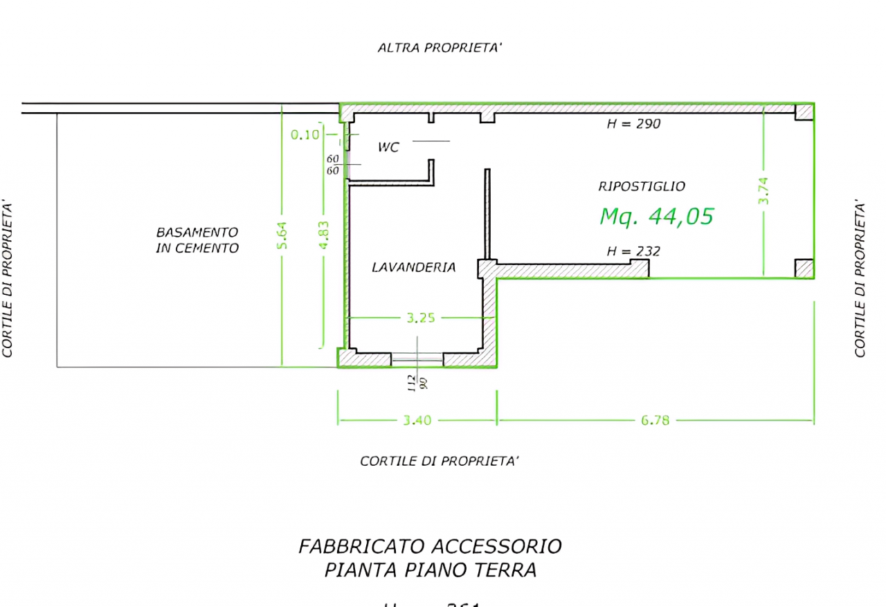 planimetria QUADRILOCALE IN VENDITA ALL'ASTA IN VIA BORSELLI, LIVORNO FERRARIS, (VC) - 1