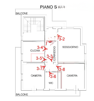 planimetria TRILOCALE IN VENDITA ALL'ASTA IN VIA VILLA SAN PIETRO, PIZZOLI (AQ) - 1