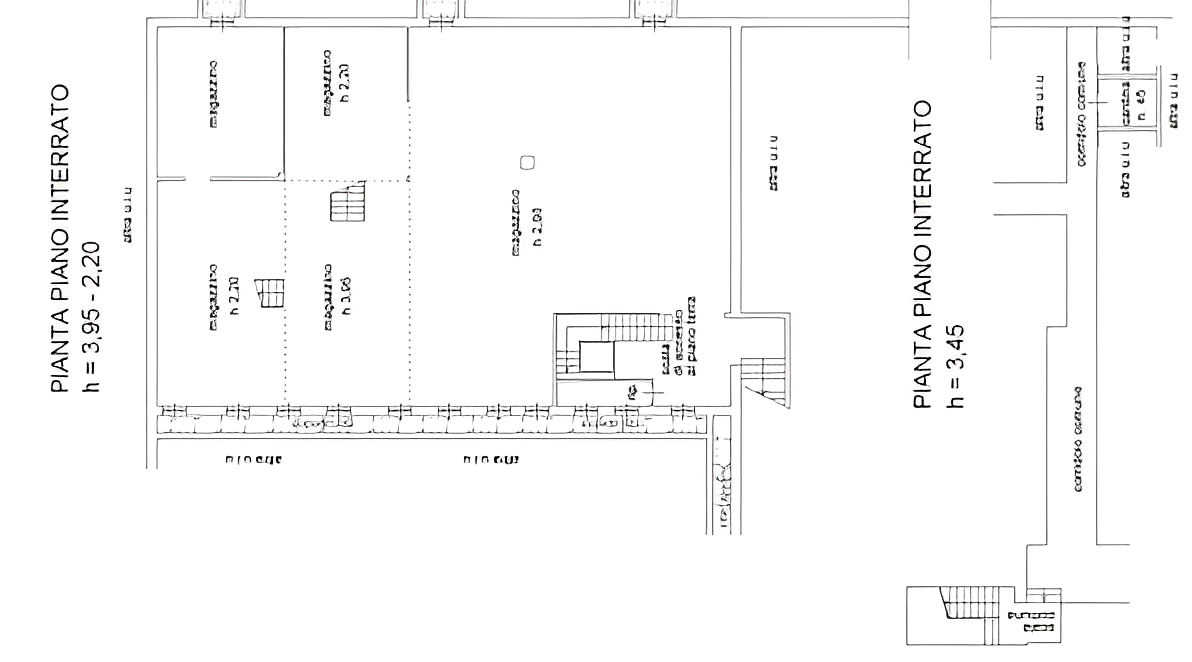 planimetria NEGOZIO, MAGAZZINO E CANTINA ALL'ASTA IN CORSO POTENZA, TORINO (TO) - 1