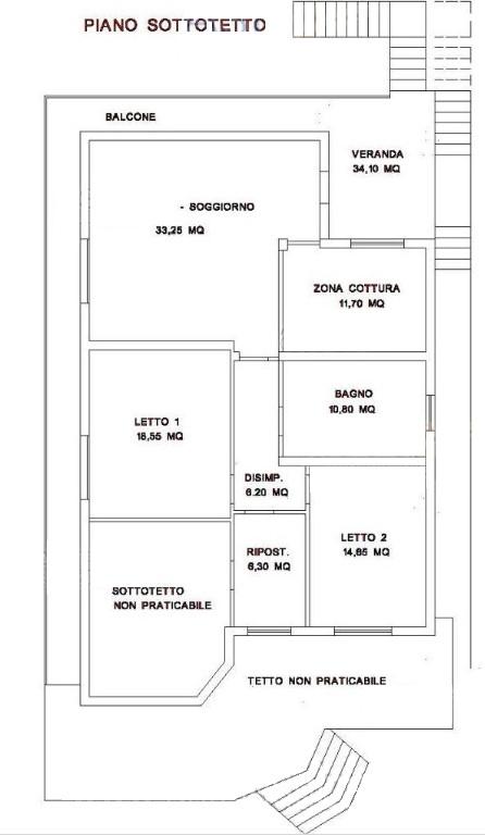 planimetria TRILOCALE ALL'ASTA IN VIA XX SETTEMBRE, VILLA SAN PIETRO (CA) - 1