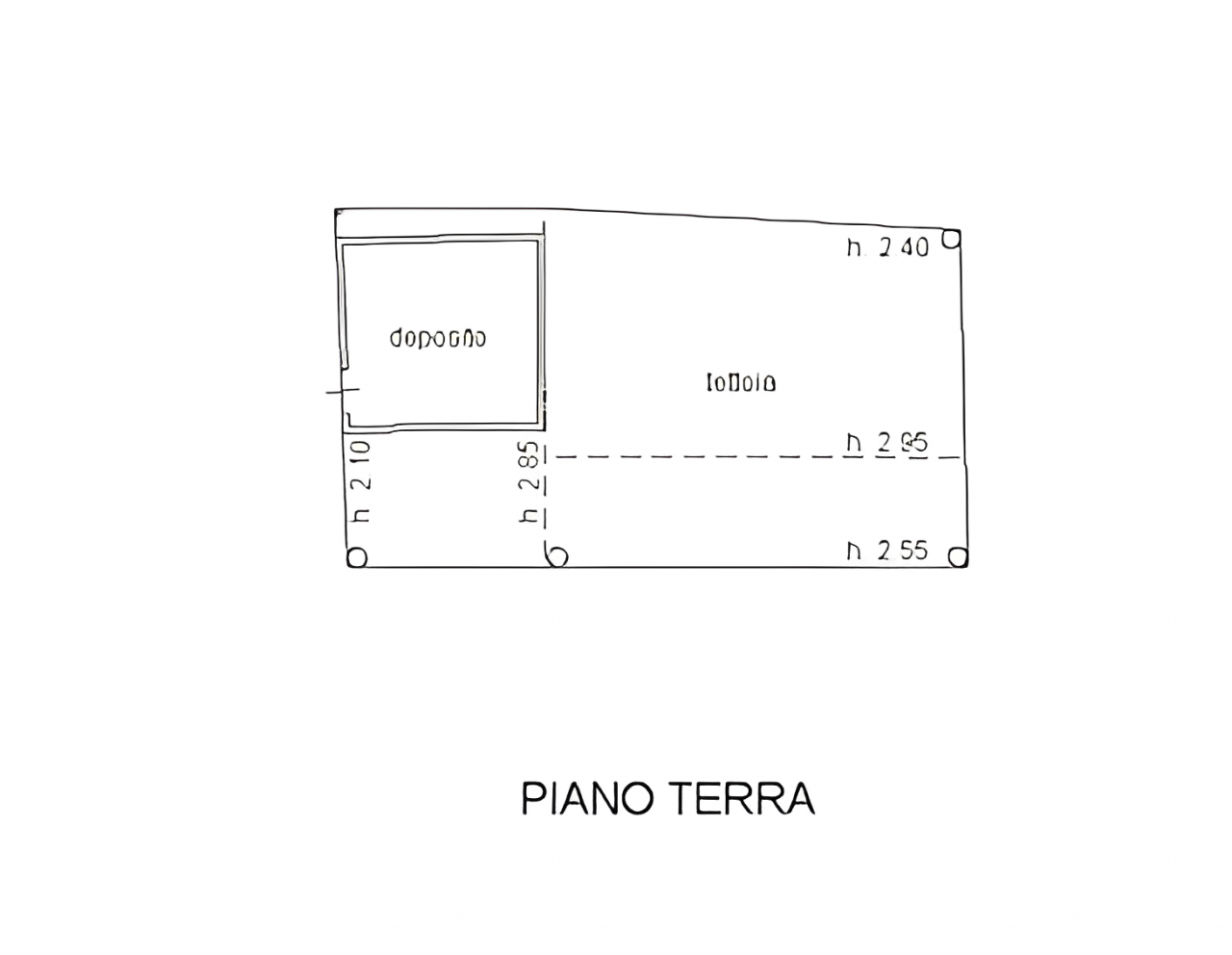 planimetria RUSTICO DA RISTRUTTURARE CON TERRENI ALL'ASTA IN VIA VALL'ALTA, CENE (BG) - 1