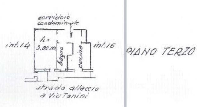 planimetria MONOLOCALE CON TERRAZZO ALL'ASTA IN VIA CIANCIULLO, GENOVA (GE) - 1