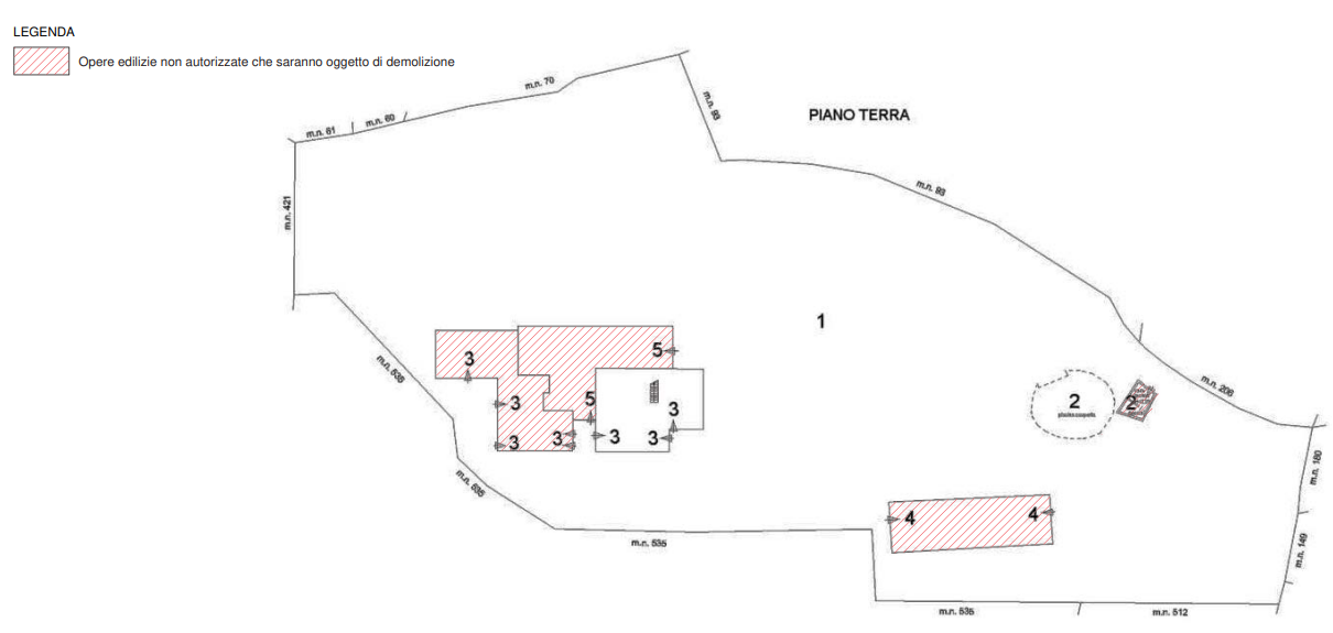 planimetria CASA SINGOLA CON TERRENI ALL'ASTA IN VIA PASCOLI, CAVASO DEL TOMBA (TV) - 1