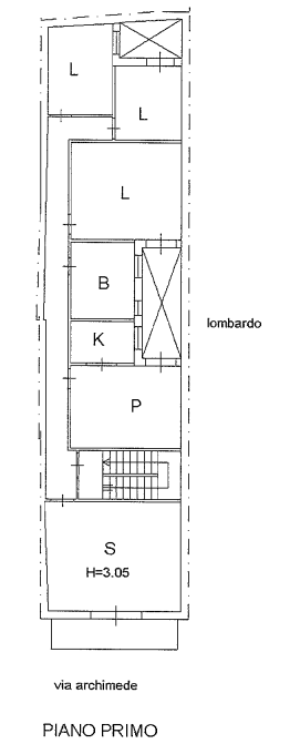 planimetria CASA A SCHIERA CON TERRAZZE ALL'ASTA IN VIA ARCHIMEDE, FLORIDIA (SR) - 1