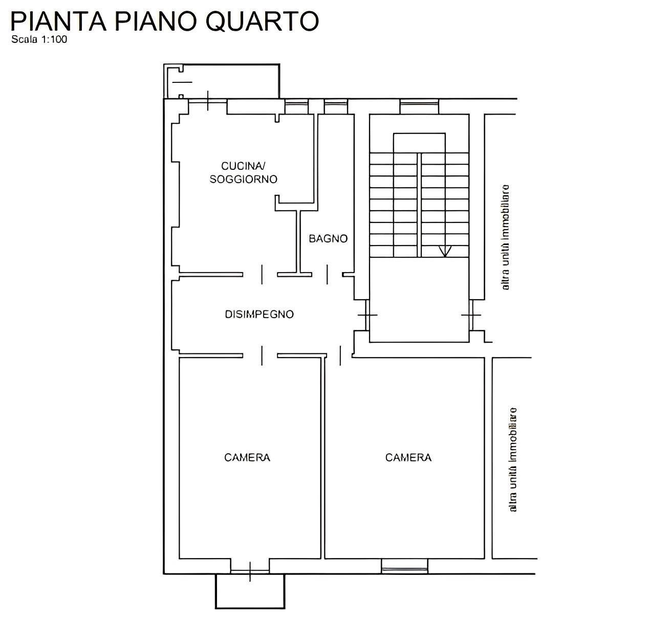 planimetria TRILOCALE CON CANTINA ALL'ASTA IN VIA LANUSEI, TORINO (TO) - 1