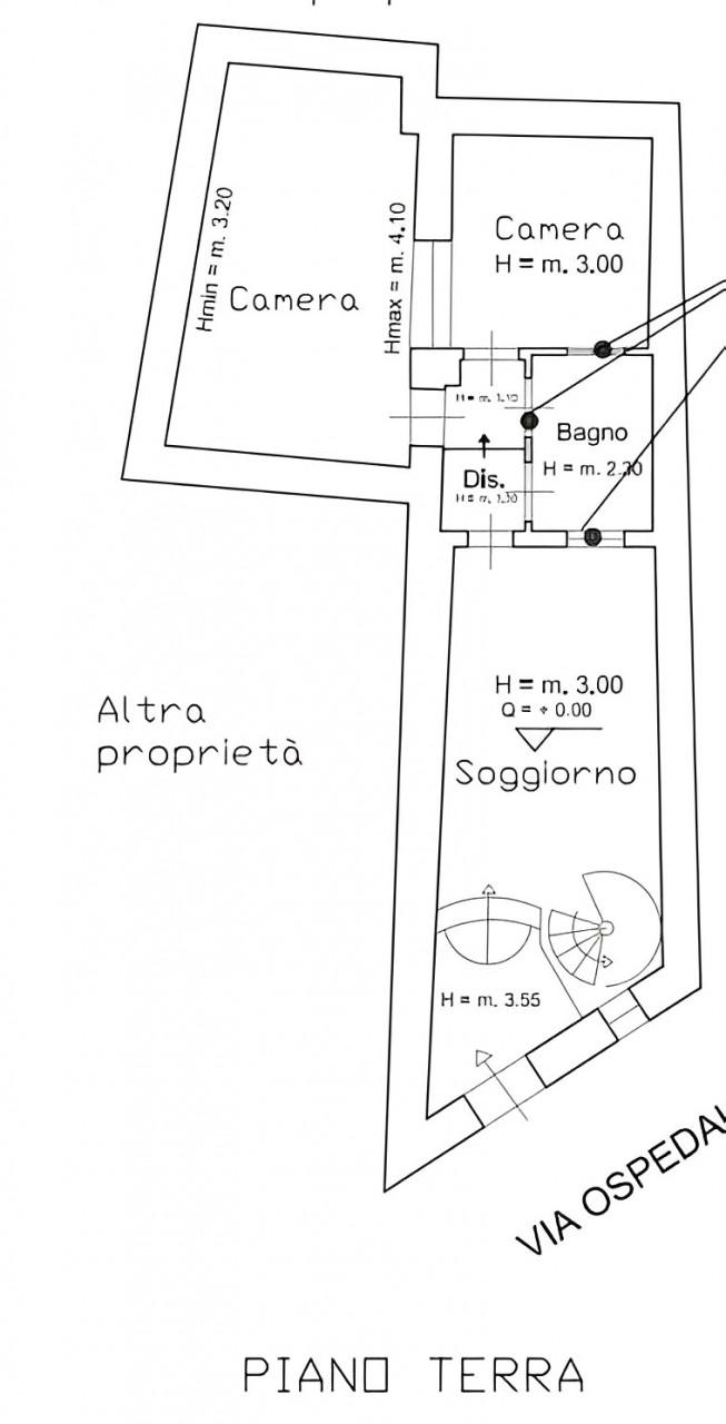 planimetria CASA A SCHIERA ALL'ASTA IN VIA OSPEDALE, ACI CATENA (CT) - 1