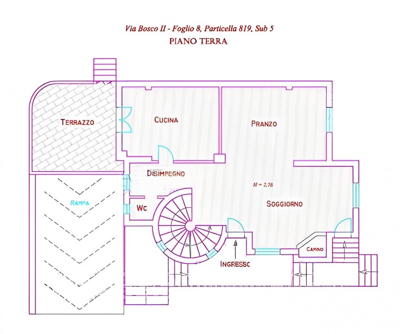 planimetria VILLA UNIFAMILIARE ALL'ASTA IN VIA BOSCO II, BATTIPAGLIA (SA) - 1