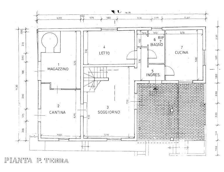 planimetria CASA SINGOLA IN FRAZIONE SAN DAMIANO - VOCABOLO SAN ROCCO, TODI (PG) - 1