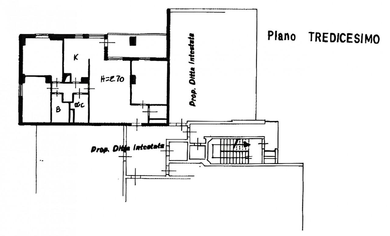 planimetria TRILOCALE CON BOX E CANTINA ALL'ASTA IN VIA PRIVATA ALGHERO, MILANO (MI) - 1