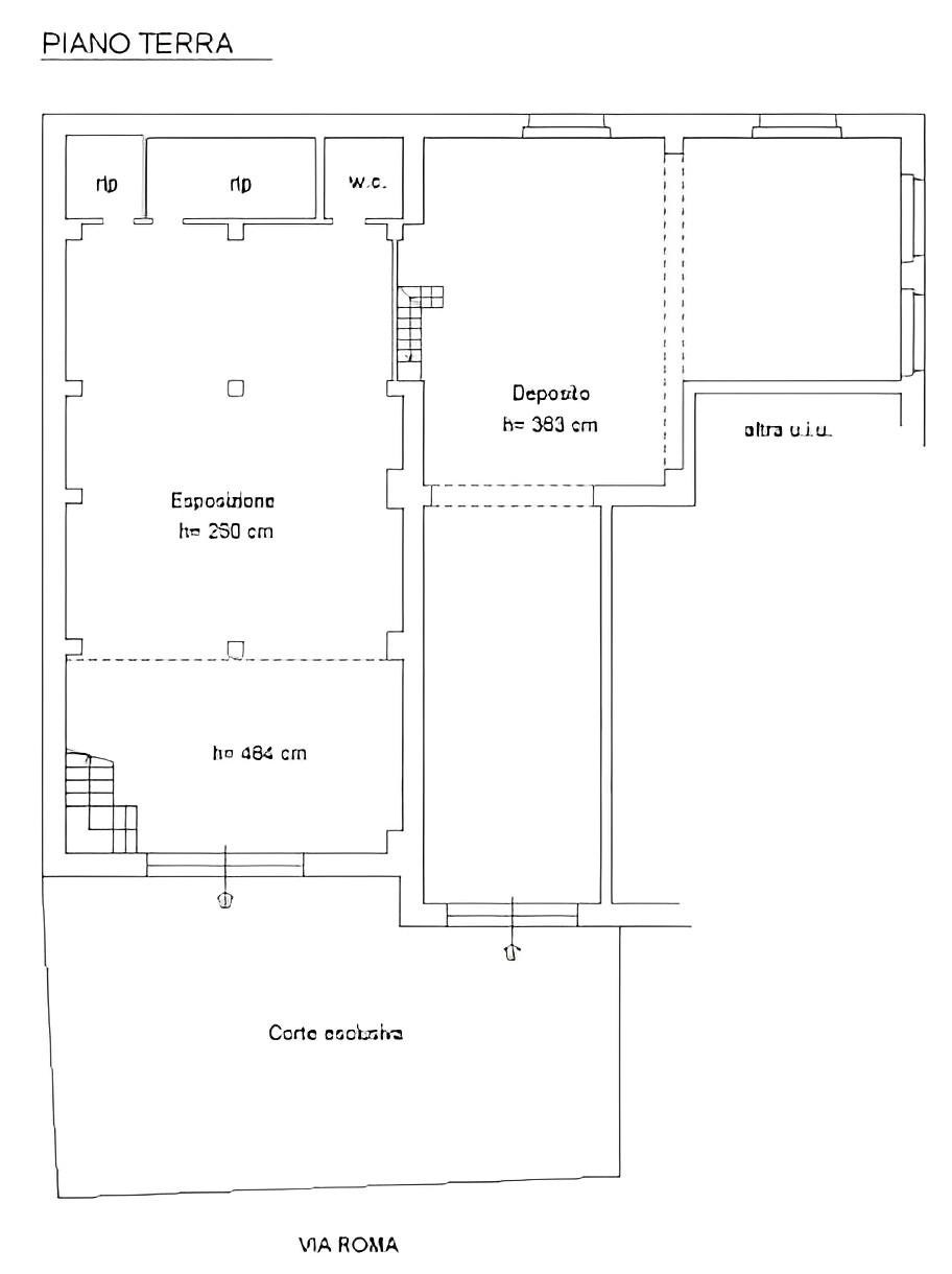 planimetria AMPIO NEGOZIO CON GIARDINO ALL'ASTA IN VIA ROMA, ARCIDOSSO (GR) - 1